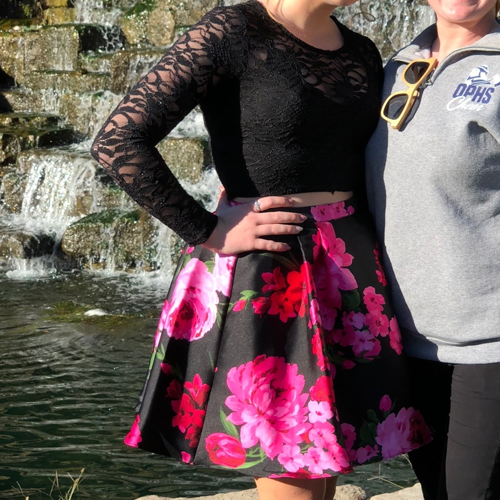 2 piece hoco dress